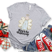 Glory to the New Born King Angel Christmas Tee