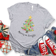 Merry & Bright Christmas Tree Tee