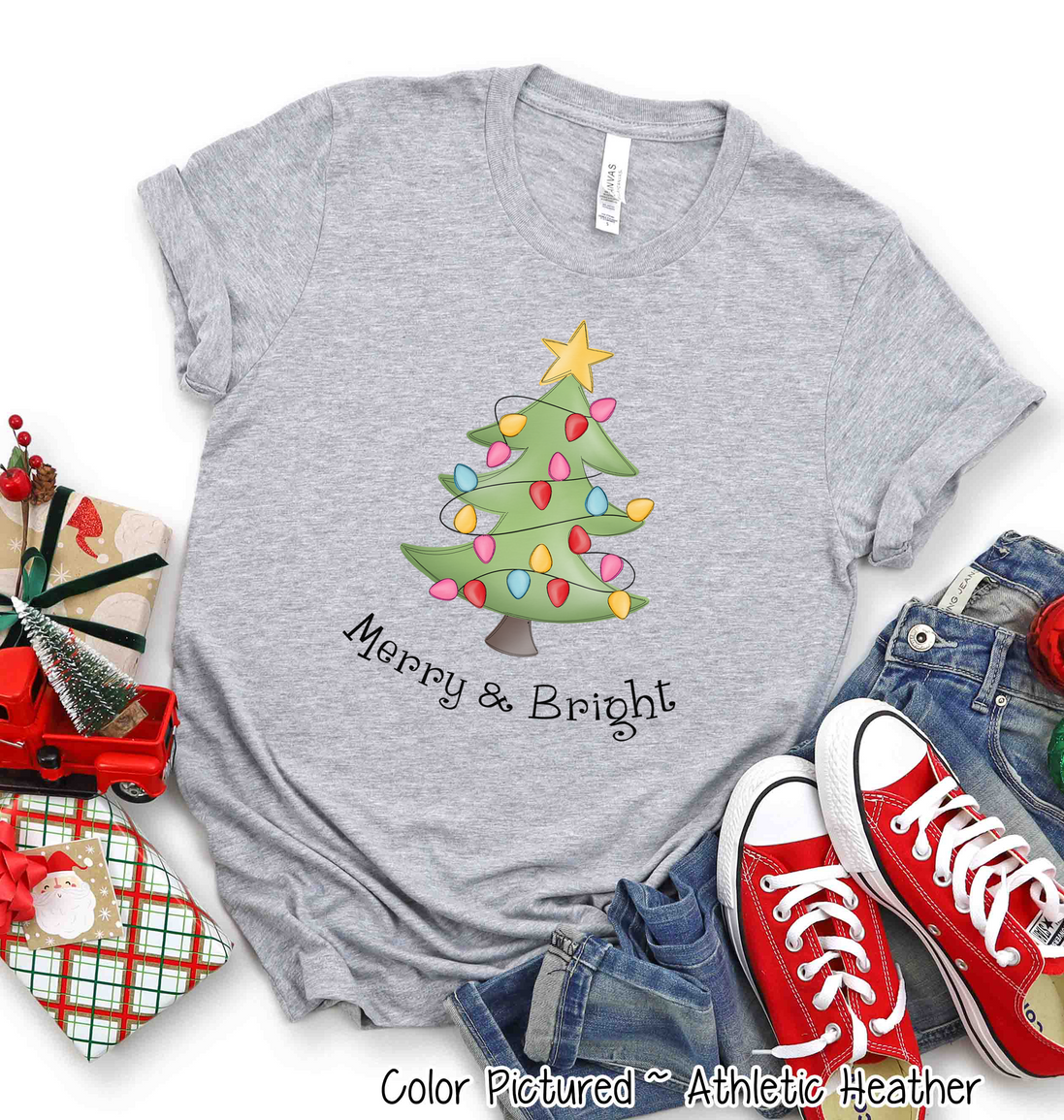 Merry & Bright Christmas Tree Tee