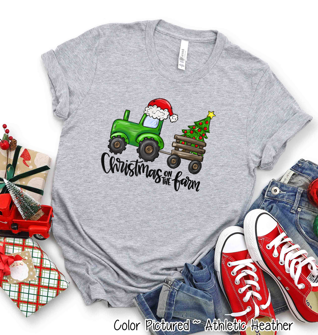 Christmas on the Farm Tractor Christmas Tee