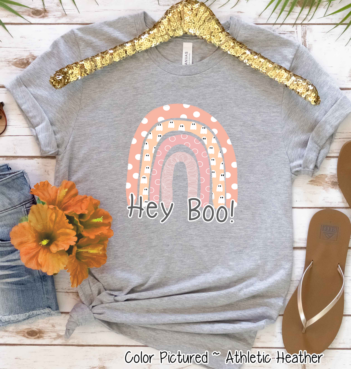 Halloween Rainbow Hey Boo! Shirt