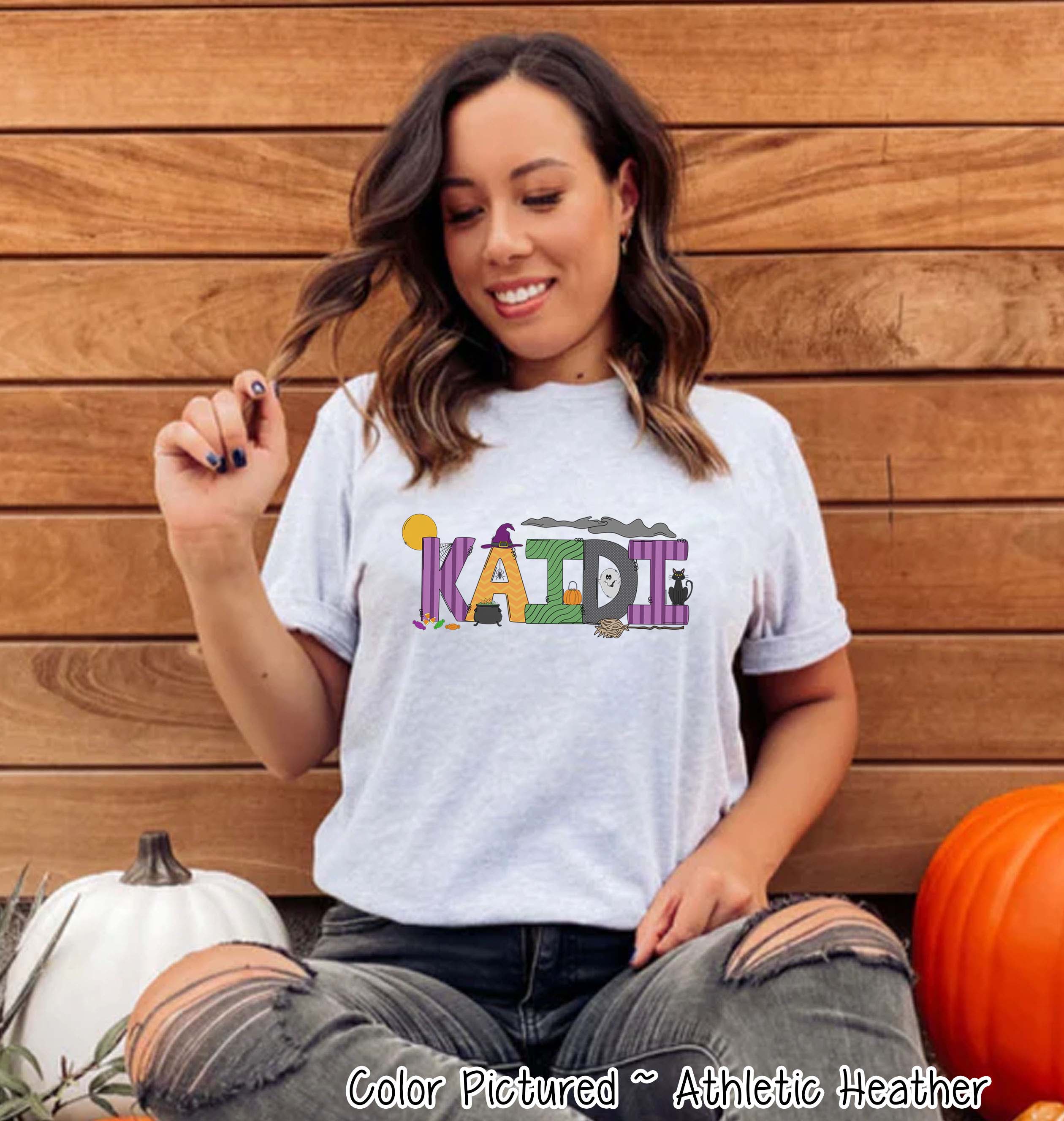 Personalized Doodle Letters  Halloween Tee
