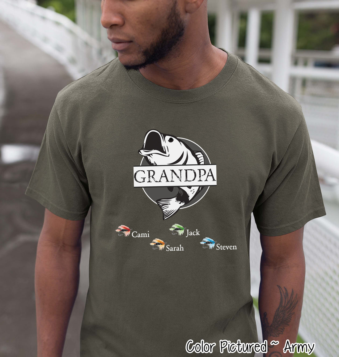 Custom Dad-Father-Papa-Grandpa Fish Tee