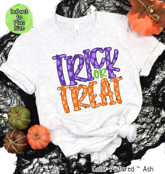 Trick or Treat Doodle Letter Halloween Tee