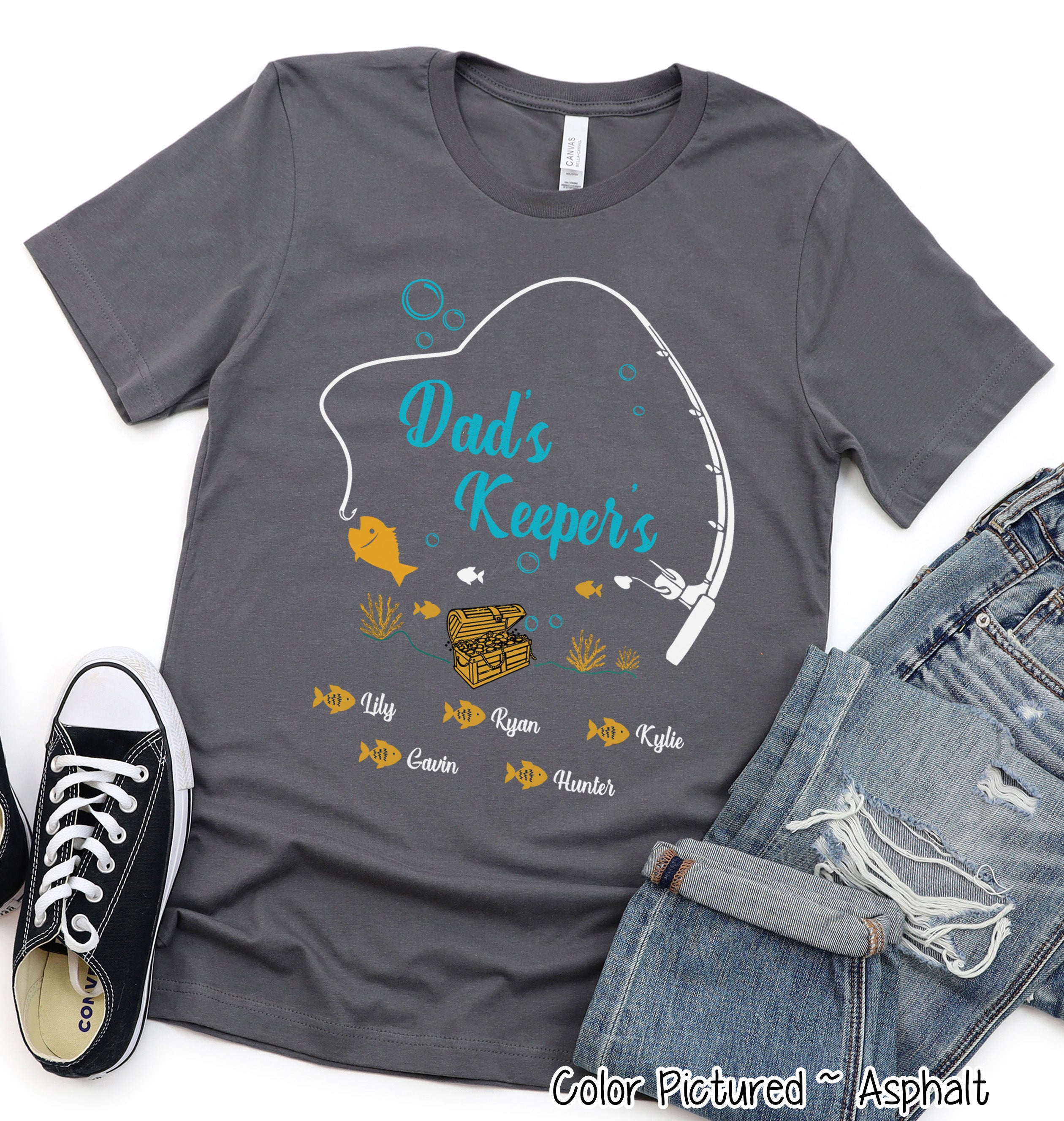 Custom Dad-Father-Papa-Grandpa Keeper Fish Tee