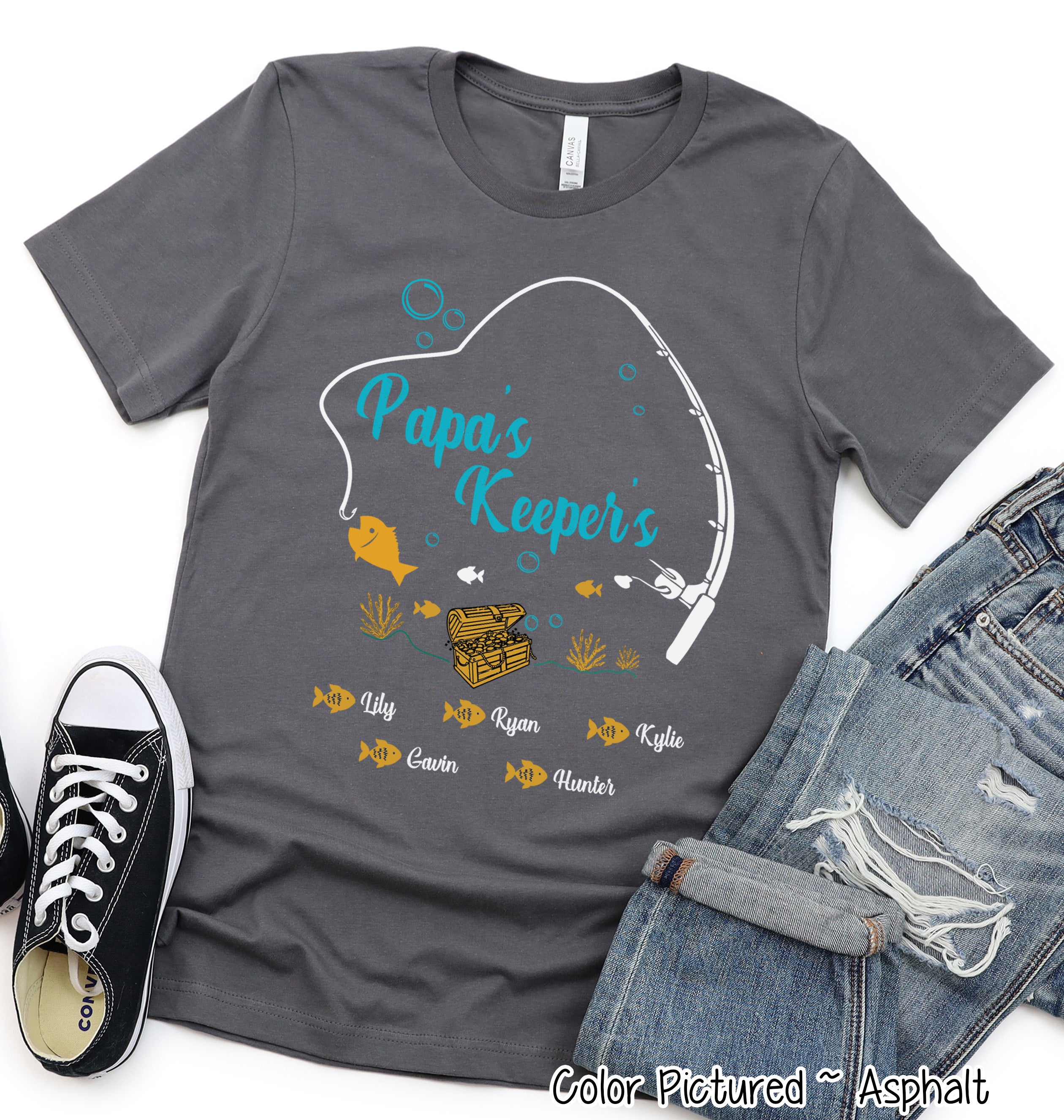 Custom Dad-Father-Papa-Grandpa Keeper Fish Tee