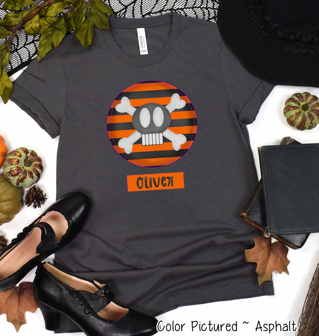 Personalized Character Circle with Custom Name Halloween Tee