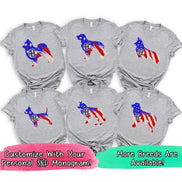 Patriotic Dog Outline Monogram Tee (Many Breeds Available)