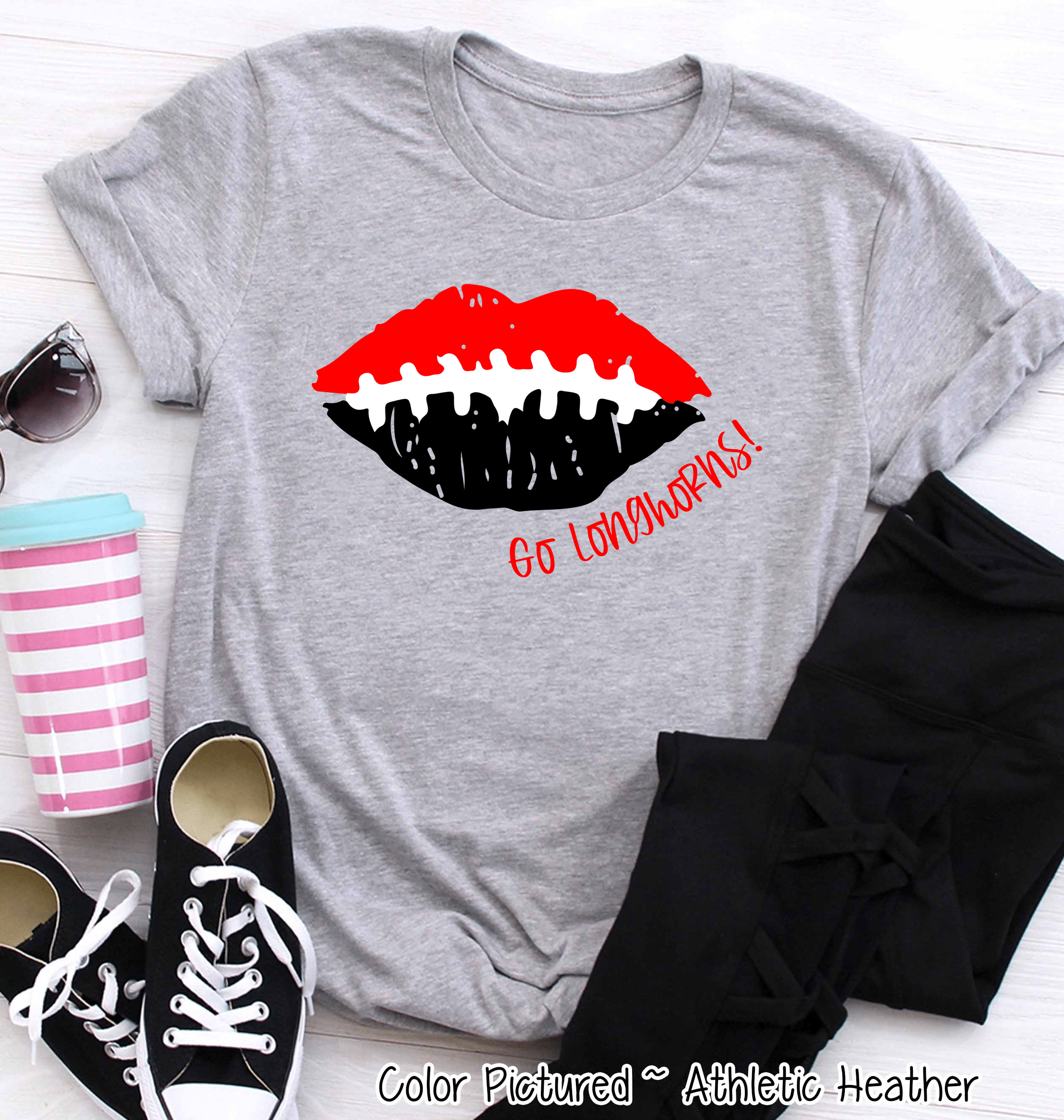 Custom Football Lips Graphic Tee