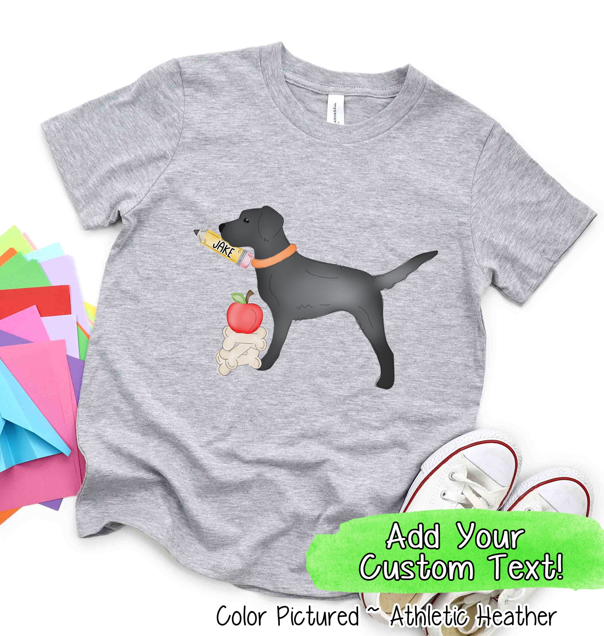 Personalized Black Lab Back To School Tee