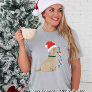 Yellow Lab Dog Christmas Tee