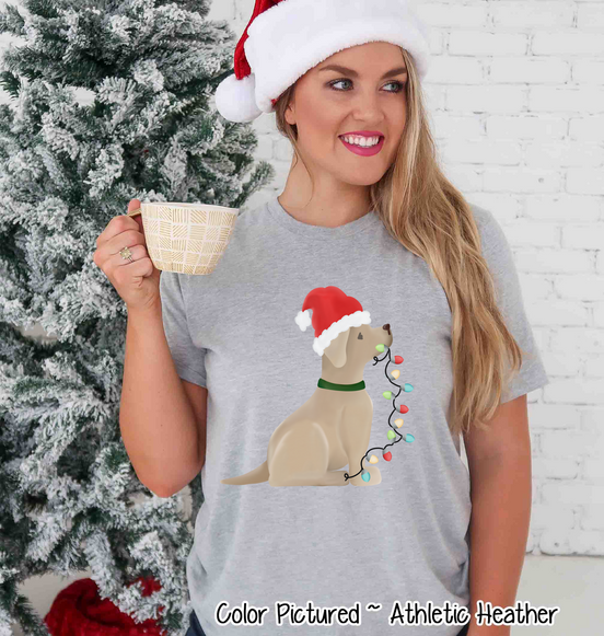 Yellow Lab Dog Christmas Tee