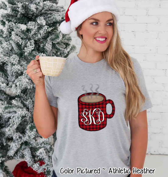 Monogrammed Christmas Mug Tee