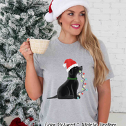 Black Lab Dog Christmas Tee