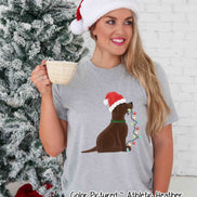 Chocolate Lab Dog Christmas Tee