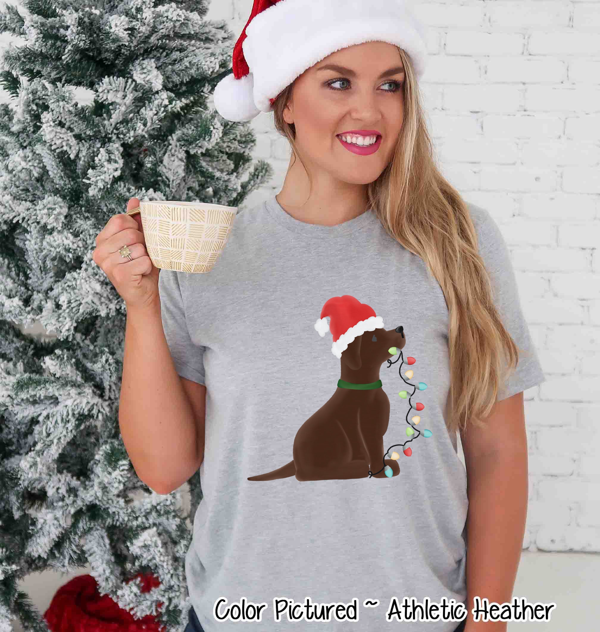Chocolate Lab Dog Christmas Tee