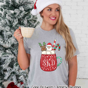 Monogrammed Buffalo Plaid Cristmas Mug Tee