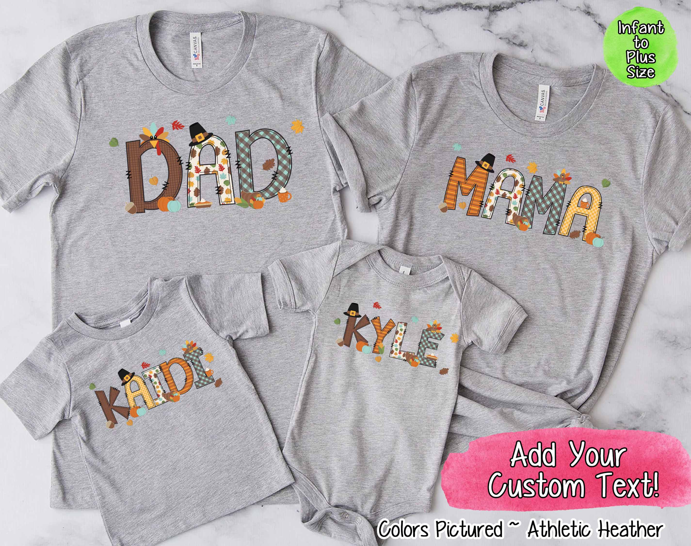 Personalized Thanksgiving Name Family Matching Tee