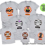 Personalized Character Circle with Custom Name Halloween Tee
