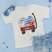 Patriotic Red Wagon Customized with Name Tee