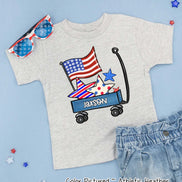 Patriotic Blue Wagon Customized with Name Tee
