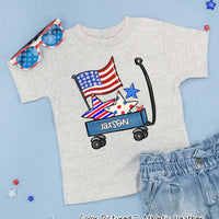 Patriotic Blue Wagon Customized with Name Tee