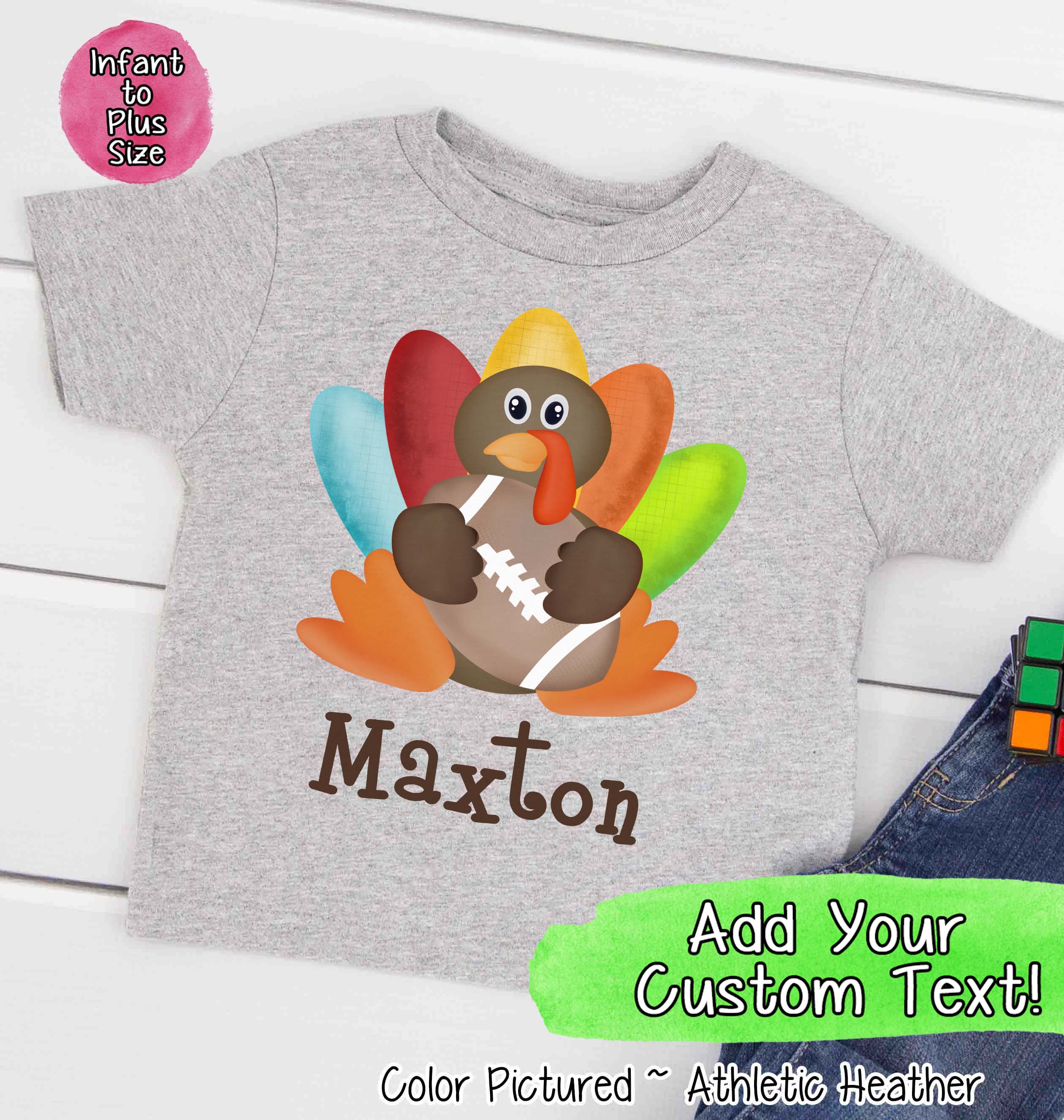 Personalized Turkey with Football Tee