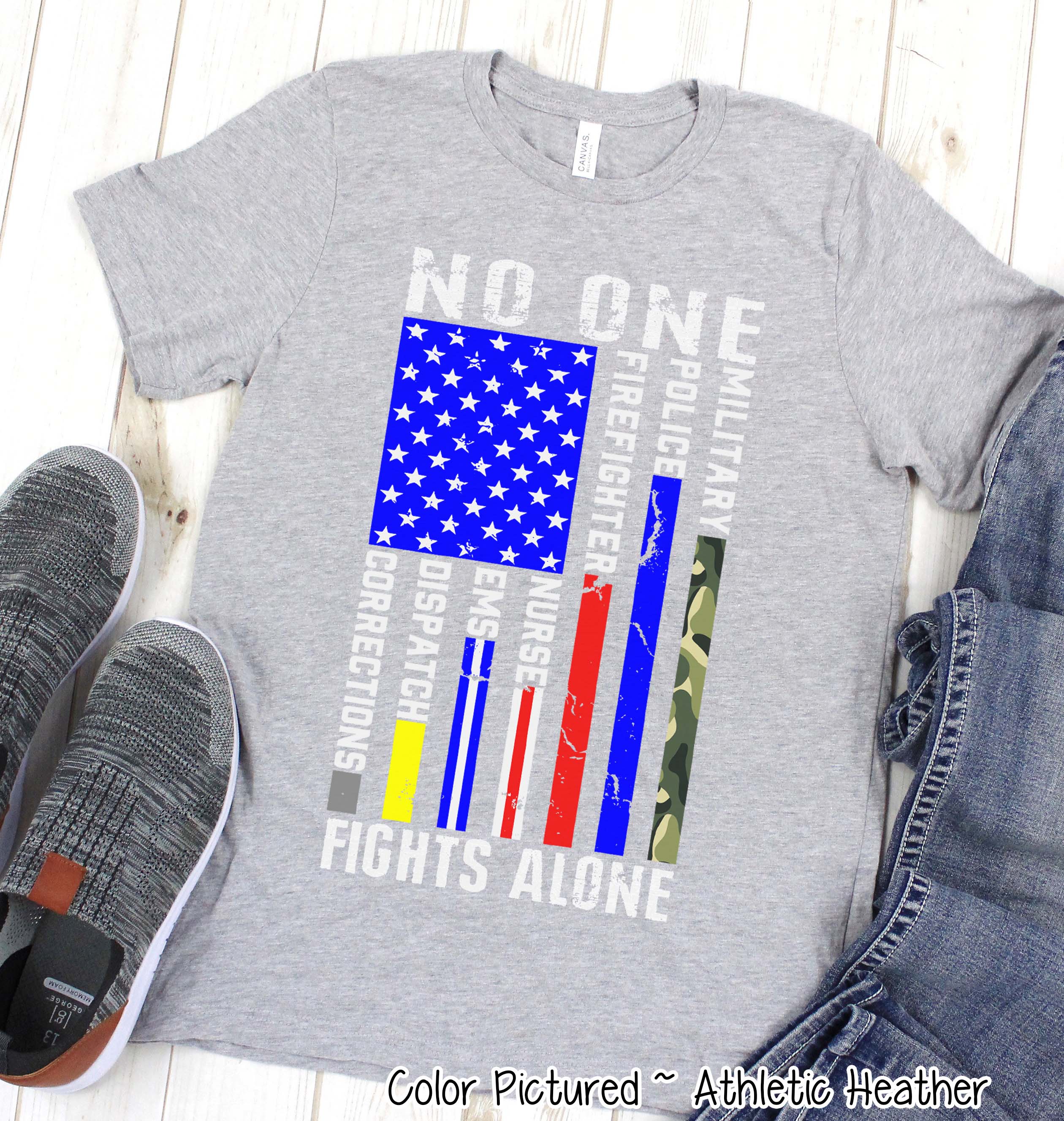 No One Fights Alone First Responder Tee