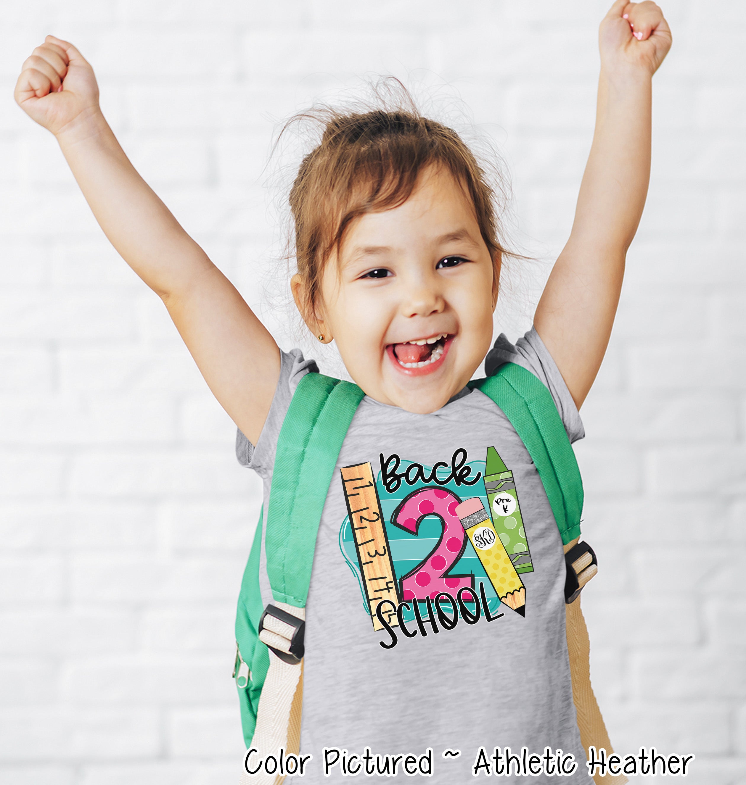 Monogram Back To School with Grade Tee
