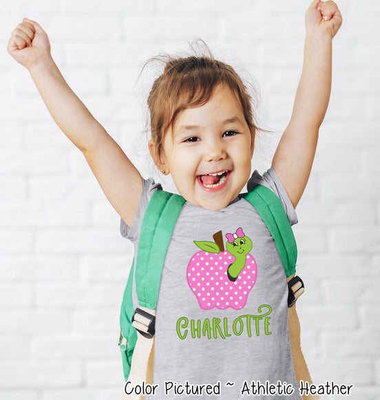 Personalized Pink Apple with Worm Tee