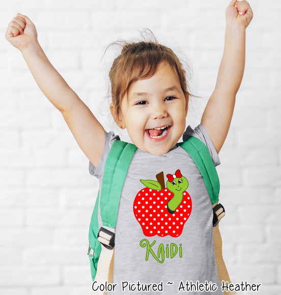Personalized Red Apple with Worm Tee