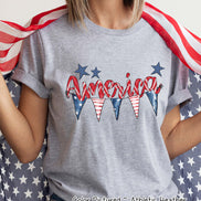 America Patriotic Bunting Tee