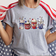 Patriotic Coffee Lovers Latte Monogram Tee