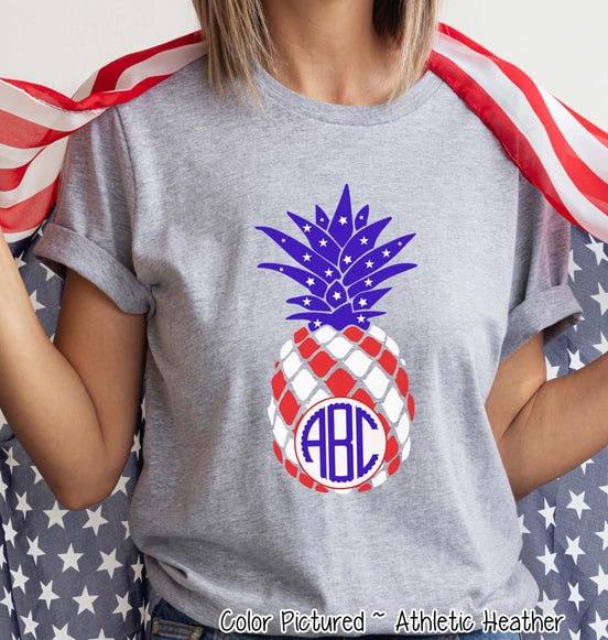Patriotic Pinapple Monogram Tee