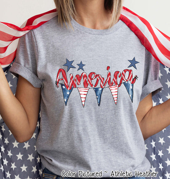 America Patriotic Bunting Tee