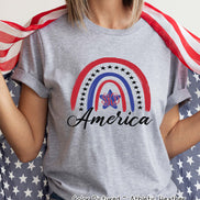 Patriotic Rainbow Monogram Tee