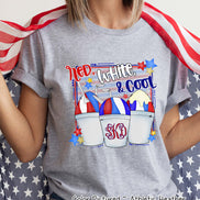 Patriotic Red White and Cool Snowcones Monogram Tee