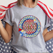 Patriotic Monogram Frame Tee