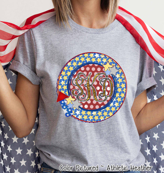 Patriotic Monogram Frame Tee