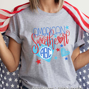 American Sweetheart Patriotic Monogram Tee