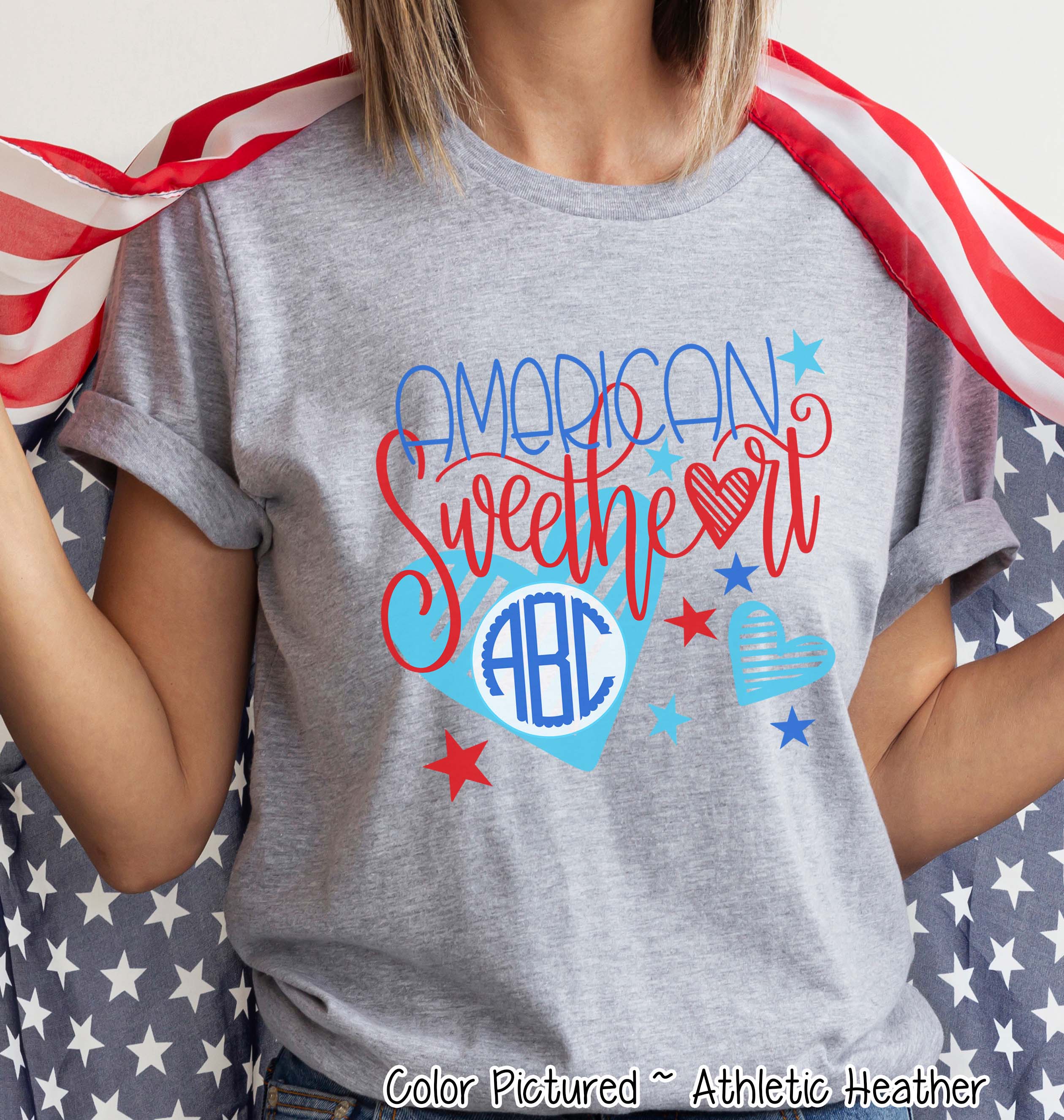 American Sweetheart Patriotic Monogram Tee