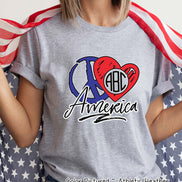 Peace Love America Monogram Tee