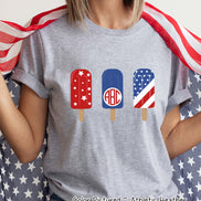 Patriotic Popcicles Monogram Tee