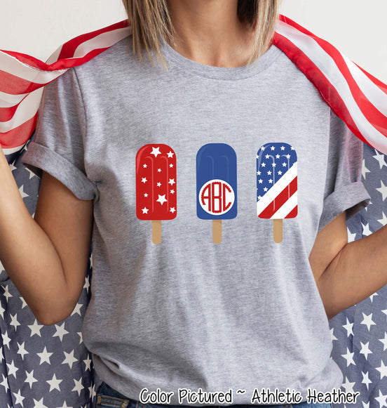 Patriotic Popcicles Monogram Tee