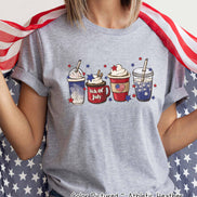 Patrotic Coffee Lovers Latte July 4th Tee