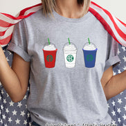 Starbucks Inspired Patriotic Monogram Tee