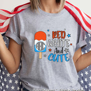 Patriotic Red White & Cute Monogram Tee