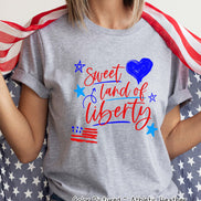 Sweet Land of Liberty Doodle Patriotic Tee