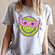 Masked Smiley Face Mardi Gras Tee
