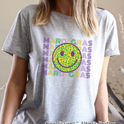 Smiley Face Happy Face Mardi Gras Tee